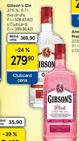 Tesco Gibson's Gin 37.5 % nabídka