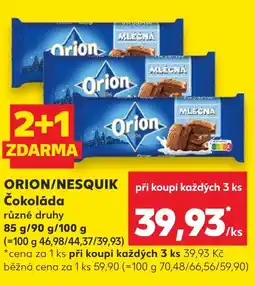 Kaufland ORION/NESQUIK Čokoláda nabídka