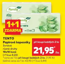 Kaufland TENTO Papírové kapesníky nabídka