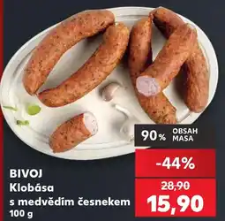 Kaufland BIVOJ Klobása s medvědím česnekem nabídka