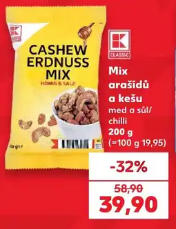 Kaufland Mix arašídů a kešu nabídka