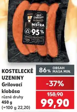 Kaufland KOSTELECKÉ UZENINY Grilovací klobása nabídka