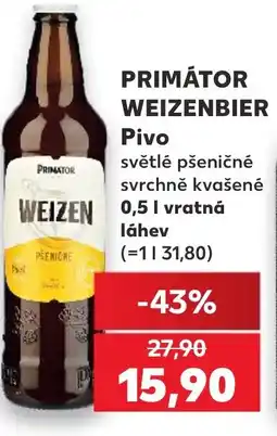 Kaufland PRIMÁTOR WEIZENBIER Pivo nabídka