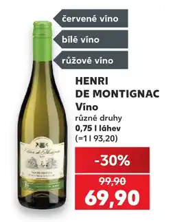 Kaufland HENRI DE MONTIGNAC Víno nabídka