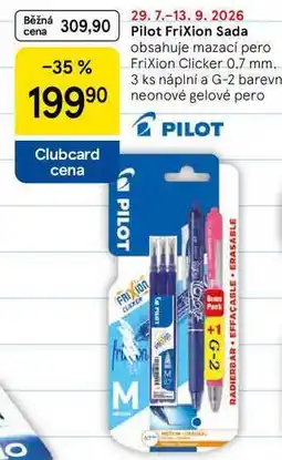 Tesco Pilot Frixion Sada, obsahuje mazací pero Frixion Clicker 0.7 mm, 3 ks nabídka