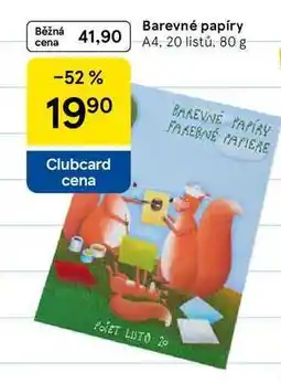 Tesco Barevné papíry A4, 20 listů nabídka