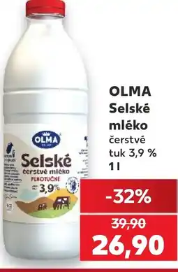 Kaufland OLMA Selské mléko nabídka