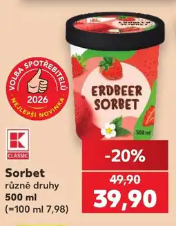 Kaufland Sorbet nabídka