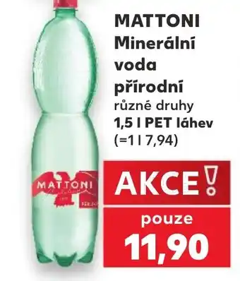Kaufland MATTONI Minerální voda přírodní nabídka