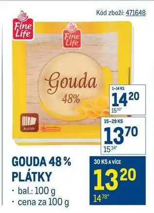 Gouda 48% plátky