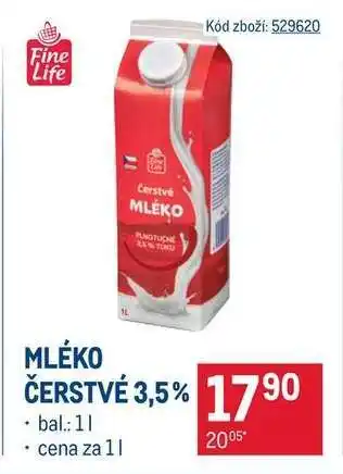 Makro Mléko čerstvé 3,5 % nabídka