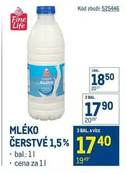 Makro Mléko čerstvé 1,5 % nabídka