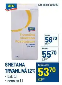 Makro SMETANA TRVANLIVÁ 12% nabídka
