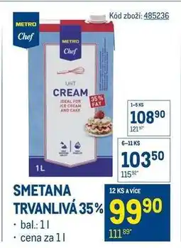 Makro SMETANA TRVANLIVÁ 35 % nabídka