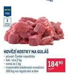 Makro HOVĚZÍ KOSTKY NA GULAŠ nabídka