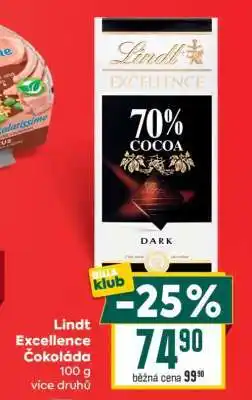 Billa Lindt Excellence Čokoláda nabídka