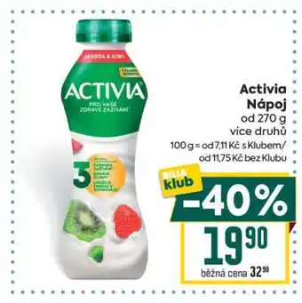 Billa Activia nápoj nabídka