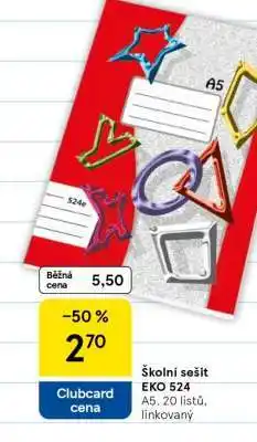 Tesco školní sešit EKO 524 nabídka