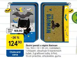Tesco Školní penál s náplní Batman nabídka