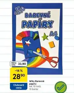 Tesco Wiky Barevné papíry nabídka