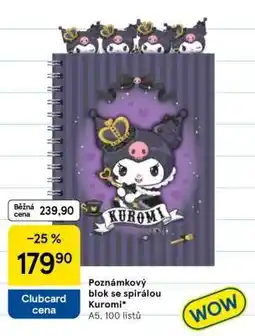 Tesco Poznámkový blok se spirálou Kuromi nabídka