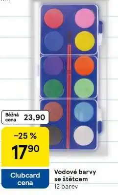 Tesco Vodové barvy se štětcem nabídka
