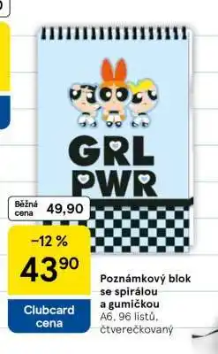 Tesco Poznámkový blok se spirálou a gumičkou nabídka