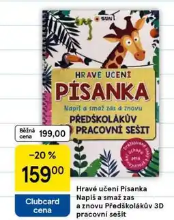 Tesco Hravé učení Písanka Napiš a smaž zas a znovu Předškolákův 3D pracovní sešit nabídka