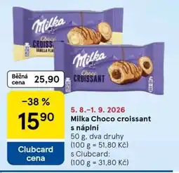 Tesco Milka Choco croissant s náplní nabídka