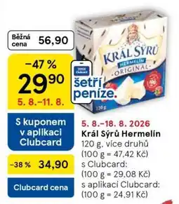 Tesco Král Sýrů Hermelín nabídka