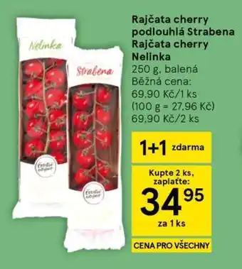 Tesco Rajčata cherry podlouhlá Strabena Rajčata cherry Nelinka nabídka