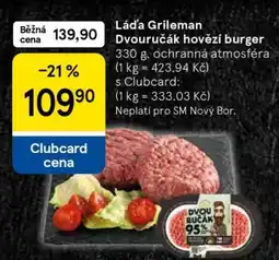 Tesco Láďa Grileman Dvouručák hovězí burger nabídka