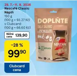 Tesco Nescafé Classic Náplň nabídka
