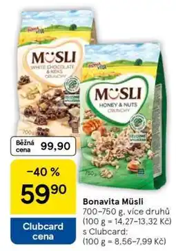 Tesco Bonavita Müsli nabídka