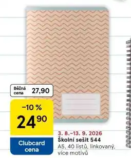 Tesco Školní sešit 544 nabídka
