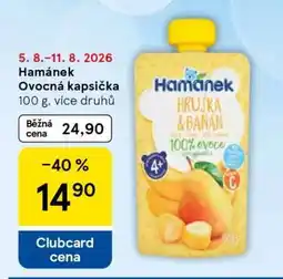 Tesco Hamánek ovocná kapsička nabídka