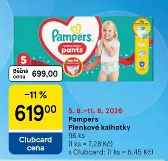 Tesco Pampers plenkové kalhotky nabídka