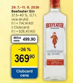 Tesco Beefeater Gin nabídka