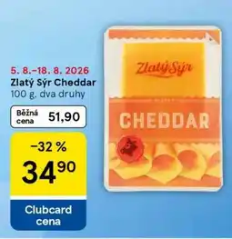 Tesco Zlatý Sýr cheddar nabídka