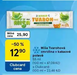 Tesco Míša Tvarohová Zmrzlina v kakaové polevě nabídka