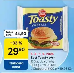 Tesco Zott Toasty sýr nabídka