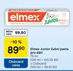 Tesco Elmex Junior Zubní pasta pro děti nabídka