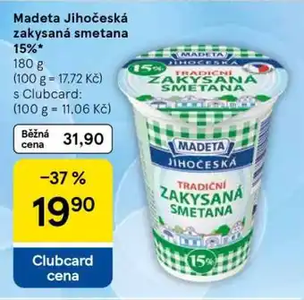 Tesco Madeta Jihočeská zakysaná smetana 15% nabídka