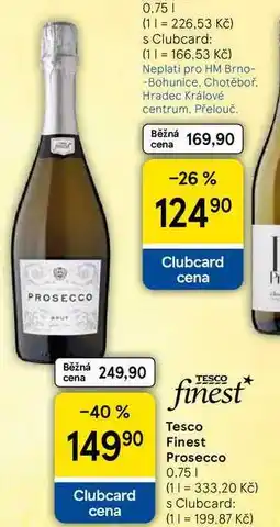 Tesco Tesco Finest Prosecco nabídka