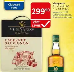 Tesco Vineyards, 3 l, více druhů nabídka