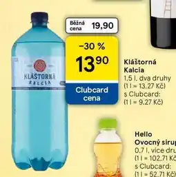 Tesco Kláštorná Kalcia, 1.5 l, dva druhy nabídka