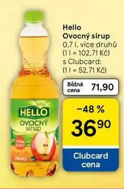 Tesco Hello Ovocný sirup, 0.7 I, více druhů nabídka