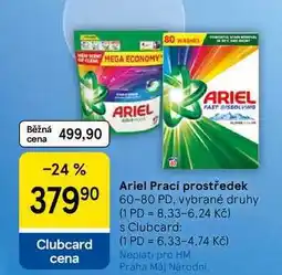 Tesco Ariel Prací prostředek, 60-80 PD, vybrané druhy nabídka