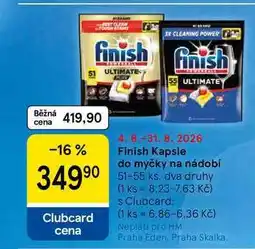 Tesco Finish Kapsle do myčky na nádobí, 51-55 ks, dva druhy nabídka