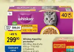 Tesco Whiskas Kapsičky pro kočky, 40× nabídka